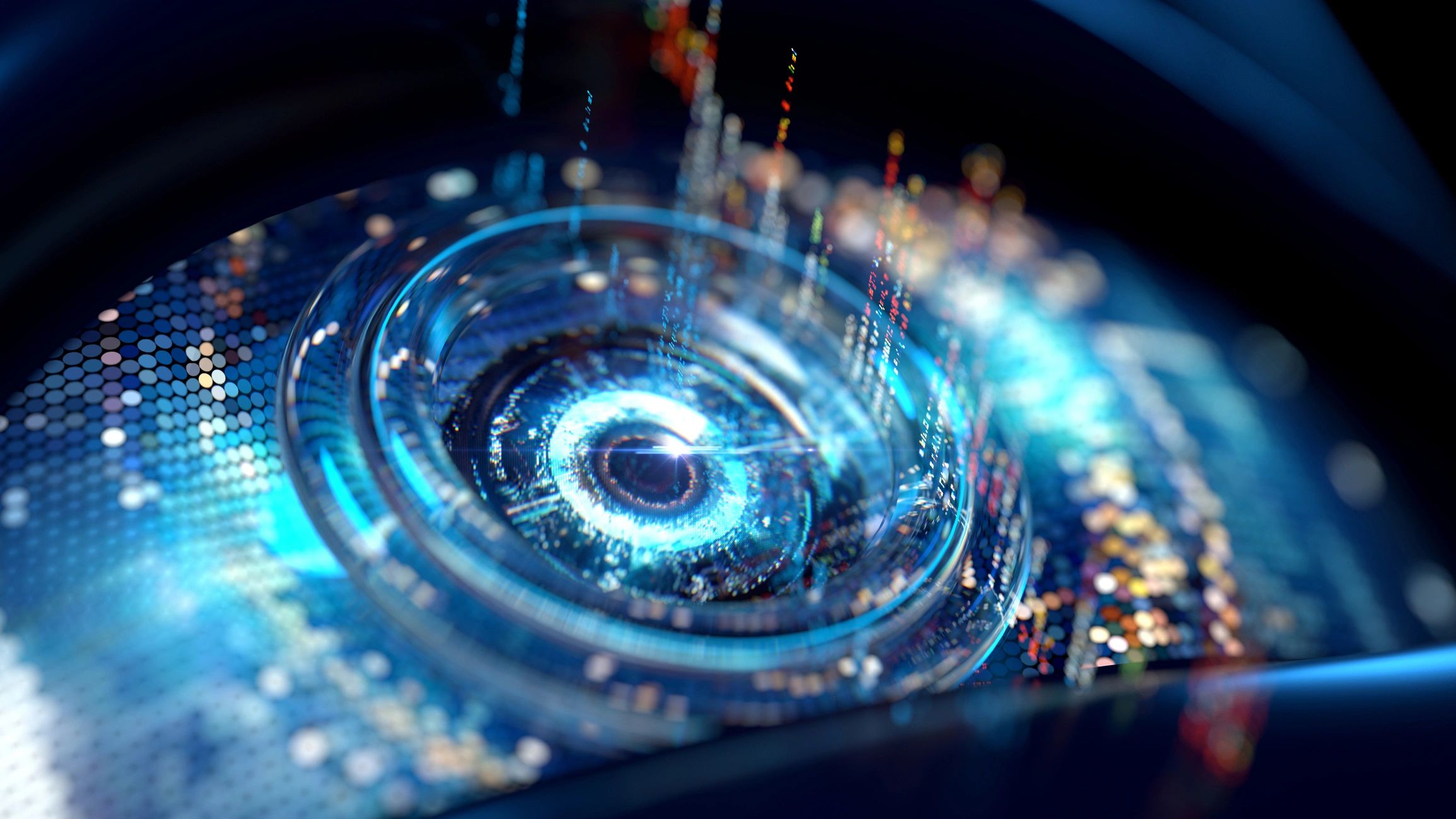futuristic technology mobile game neon interface